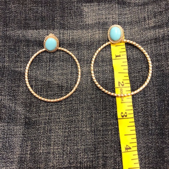 Navajo Jewelry - Sterling & turquoise hoop earrings Navajo, Annie Spencer